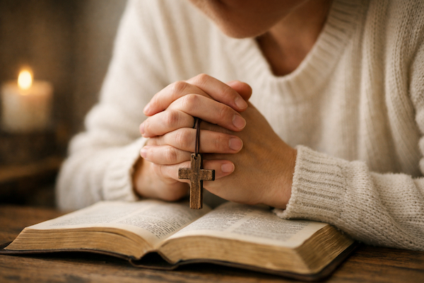 photographic a person in prayer Christian no face simp-1