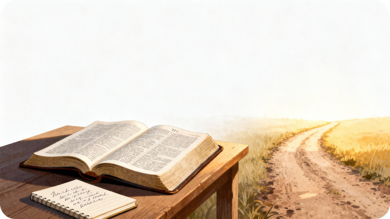 Bible on table path