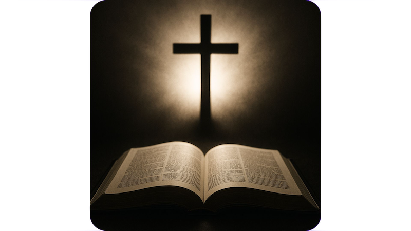 cross and bible rounded