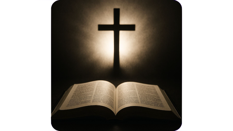 cross and bible rounded